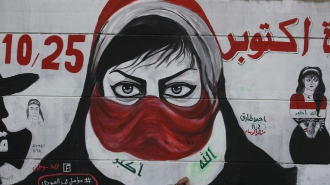 مظاهرات العراق: انتفاضة النساء على جدران بغداد (صور ...